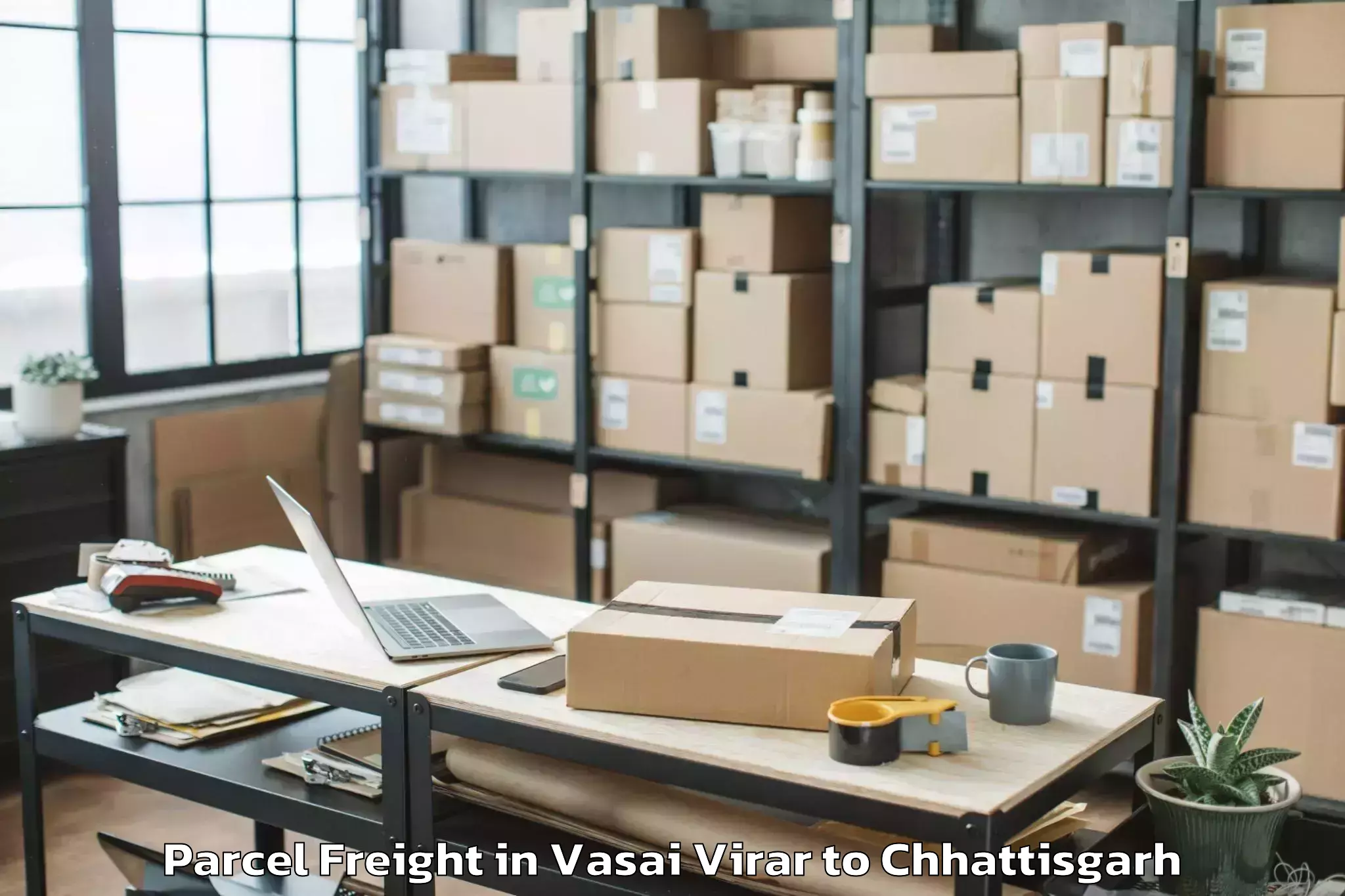 Top Vasai Virar to Janjgir Parcel Freight Available